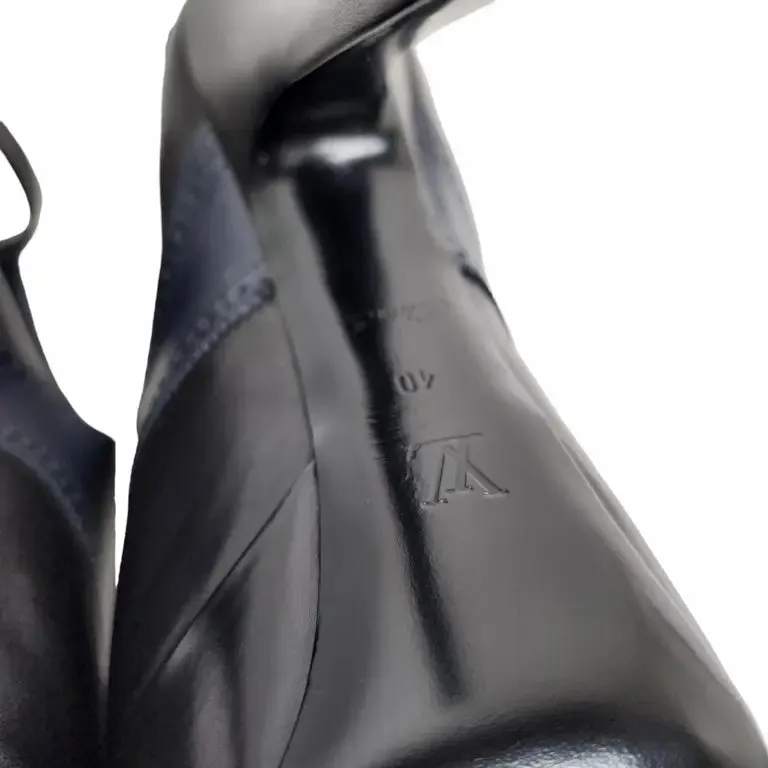 Louis Vuitton Leather Ankle Strap Peep Toe Stiletto