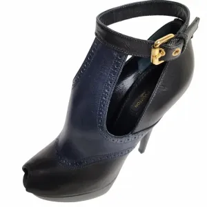 Louis Vuitton Leather Ankle Strap Peep Toe Stiletto