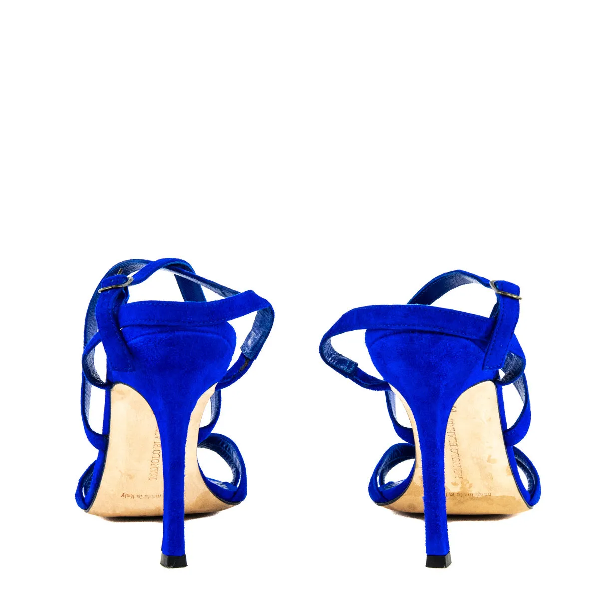 Manolo Blahnik Blue Strappy Sandals Size US 7.5 | EU 37.5