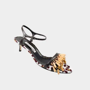 Manolo Blahnik Kitten Heel Sandals - Rimov 50