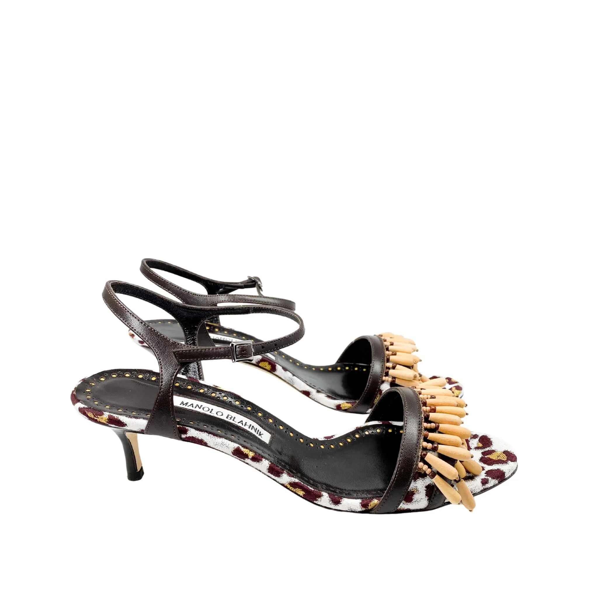 Manolo Blahnik Kitten Heel Sandals - Rimov 50