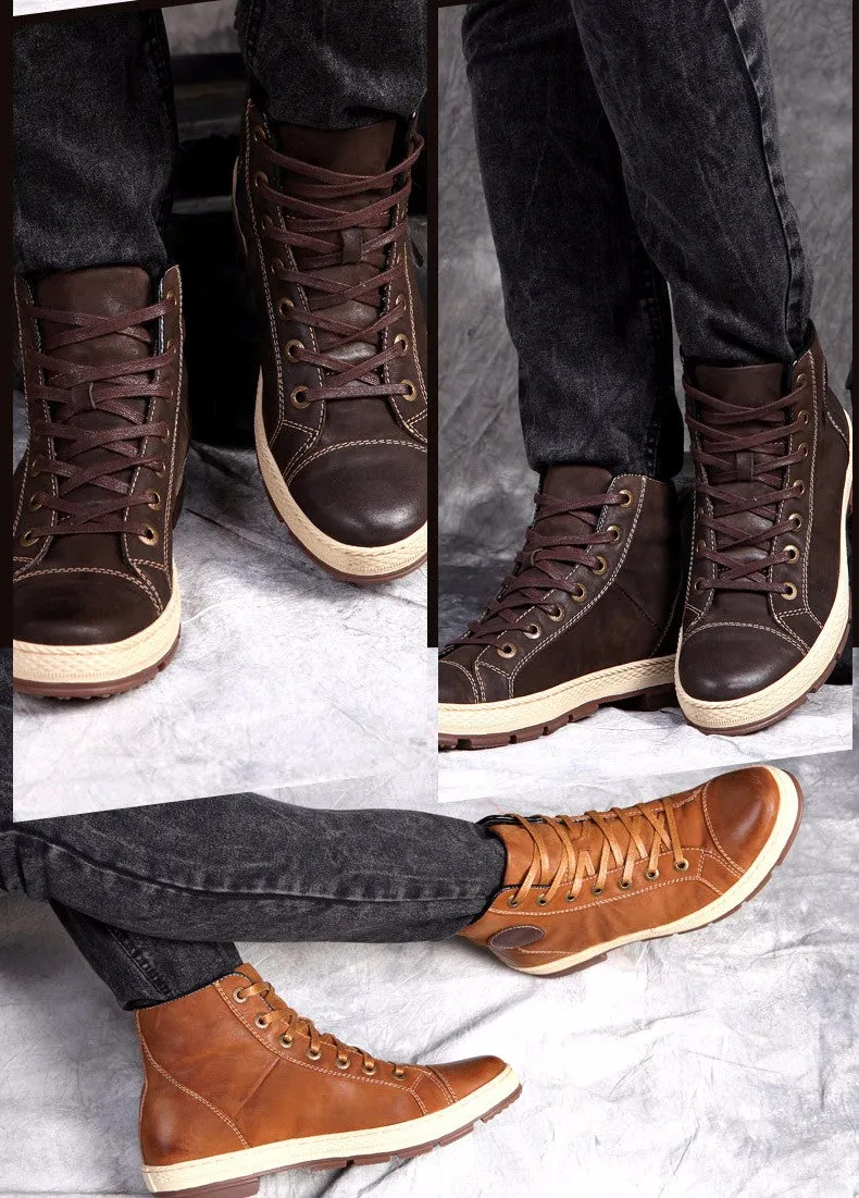 Martin Men Boots Leather Lace-Up