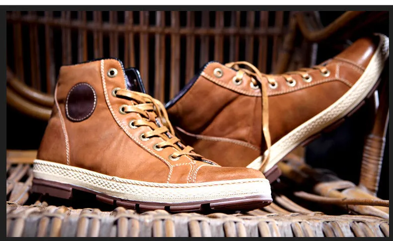 Martin Men Boots Leather Lace-Up