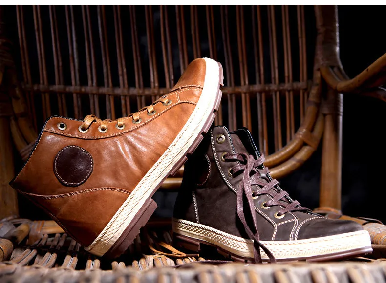Martin Men Boots Leather Lace-Up
