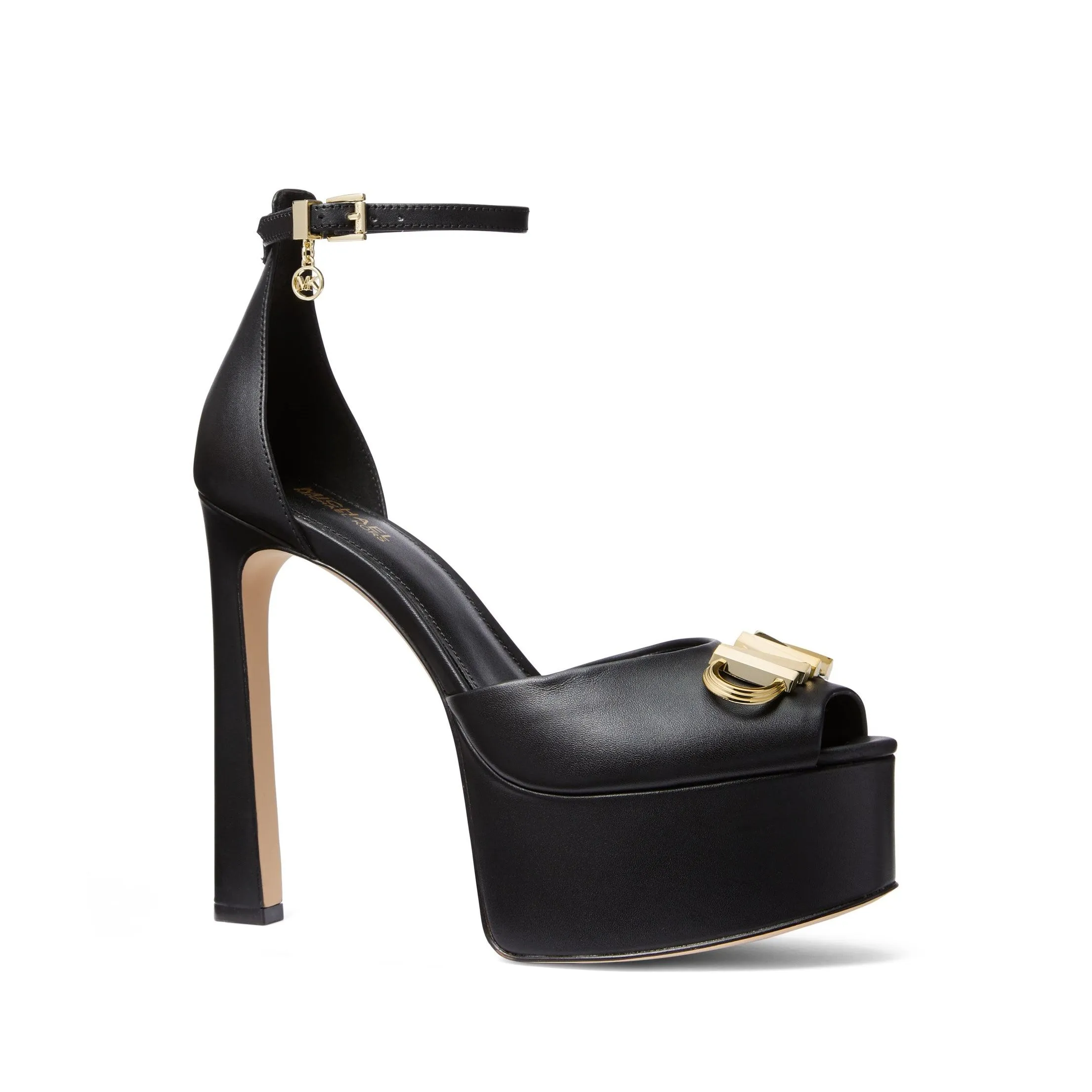 Martina Leather Peep-Toe Platform Pump