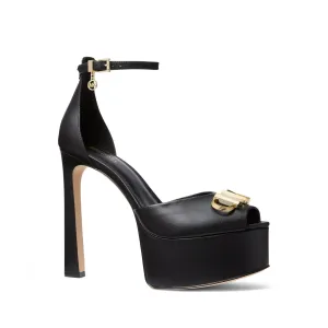 Martina Leather Peep-Toe Platform Pump