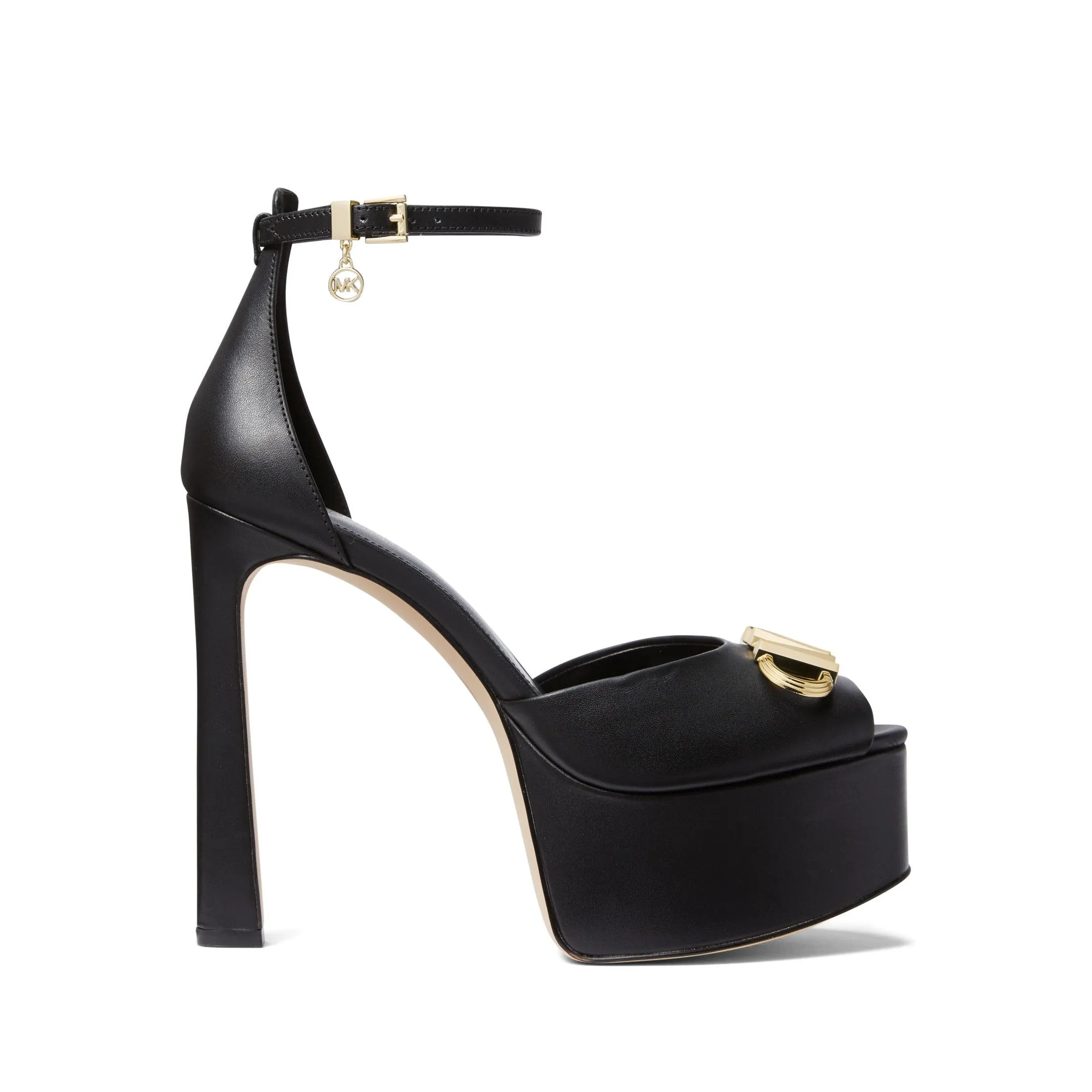Martina Leather Peep-Toe Platform Pump