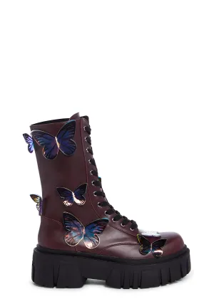 Mauve Endless Dreaming Butterfly Boots