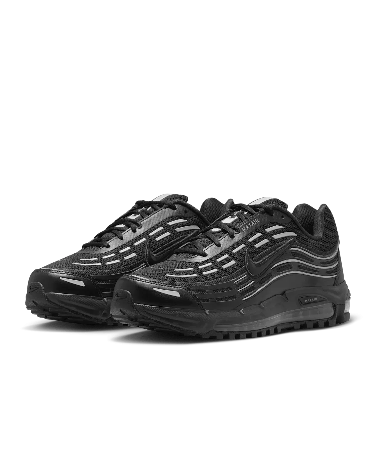 Nike Air Max TL 2.5 Black and Metallic Silver Tear Resistant Mesh