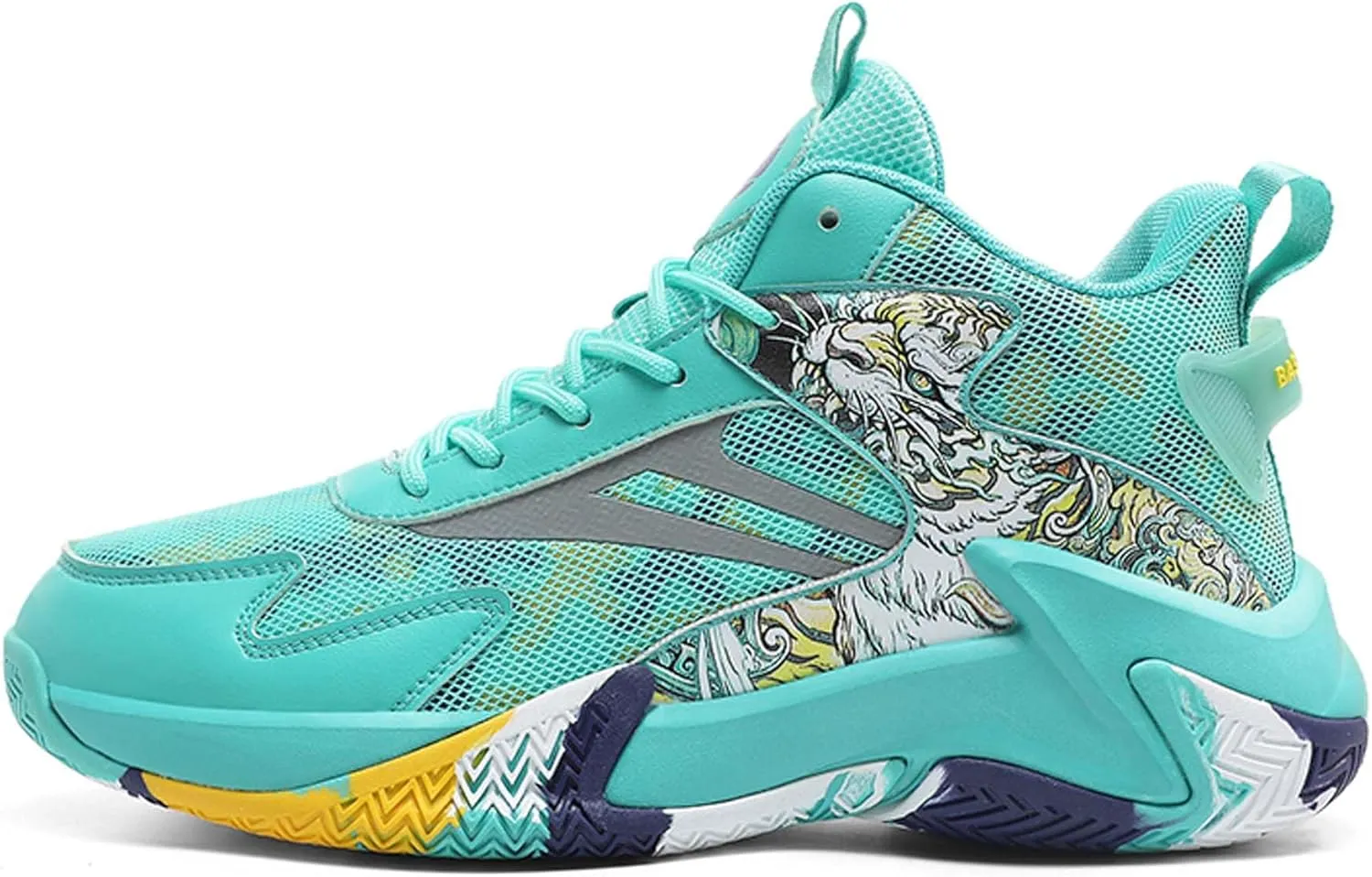 Men's Basketball Shoes High Top Sneakers Fashion Comfortable Street Casual Walking Shoes Non-Slip Training Running Shoes Breathable Fitness Sports Tennis Shoes