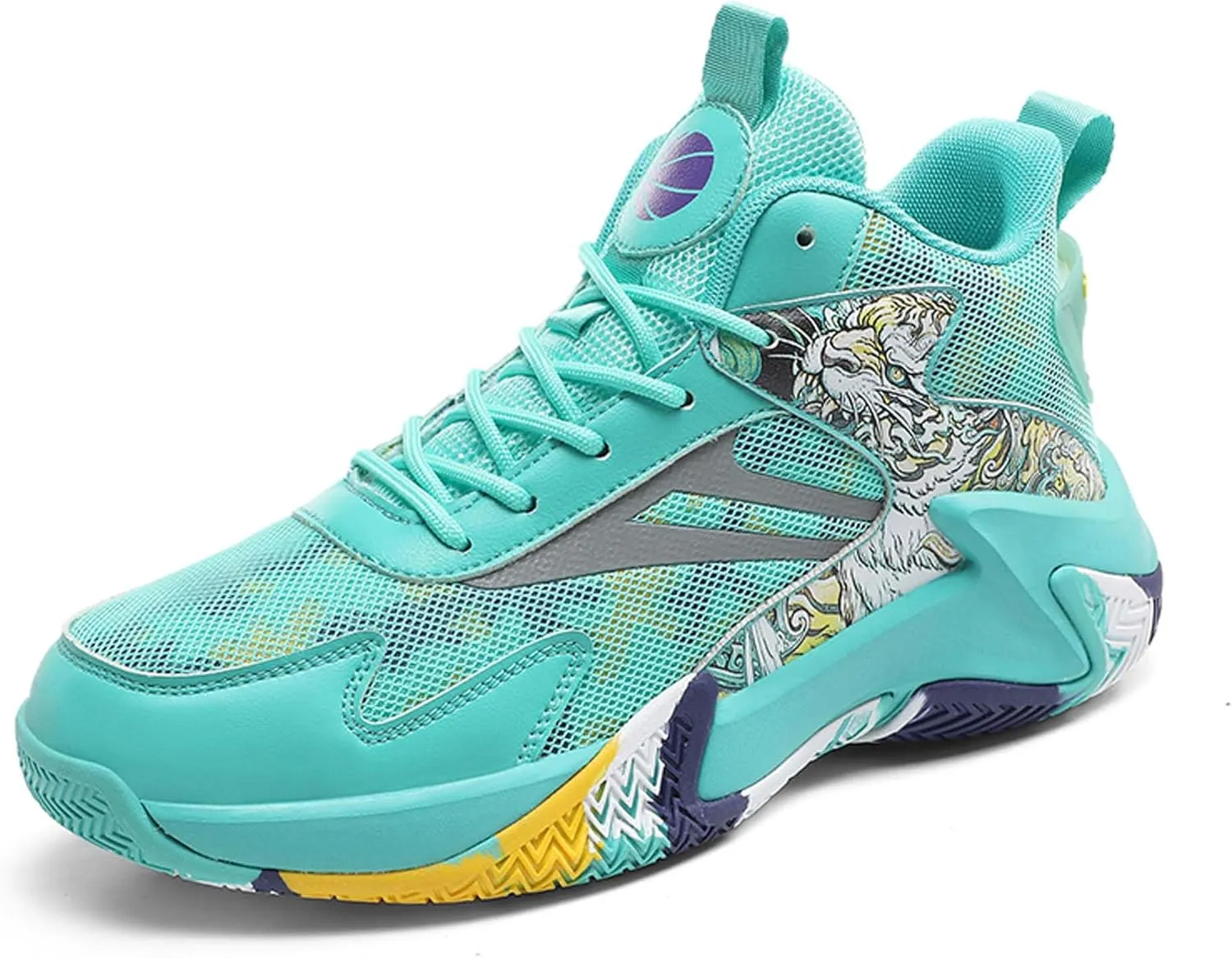 Men's Basketball Shoes High Top Sneakers Fashion Comfortable Street Casual Walking Shoes Non-Slip Training Running Shoes Breathable Fitness Sports Tennis Shoes
