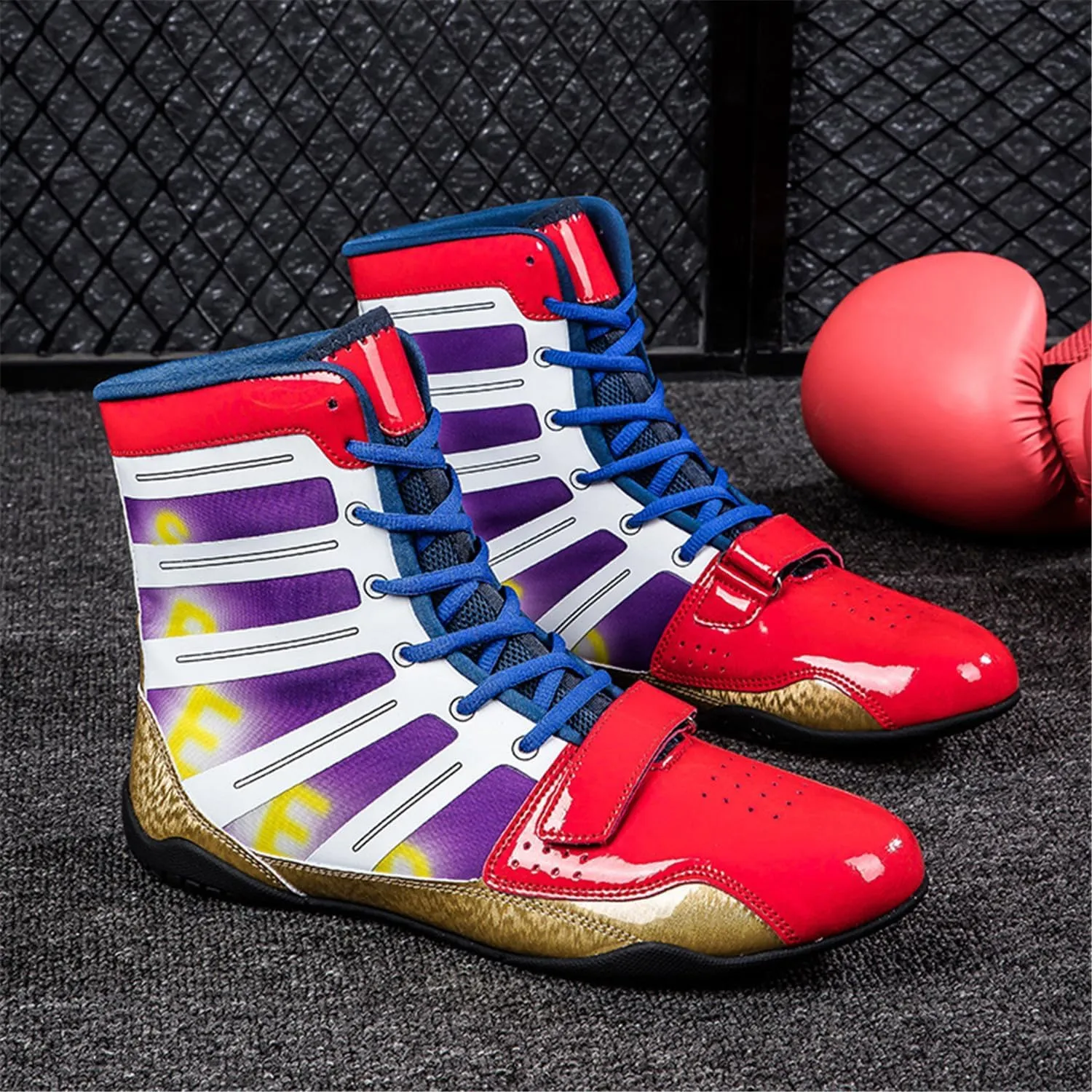 Men's Boxing Shoes Comfortable Breathable Unisex Kickboxing Trainers Mesh Lightweight Casual Wrestling Sports Shoes
