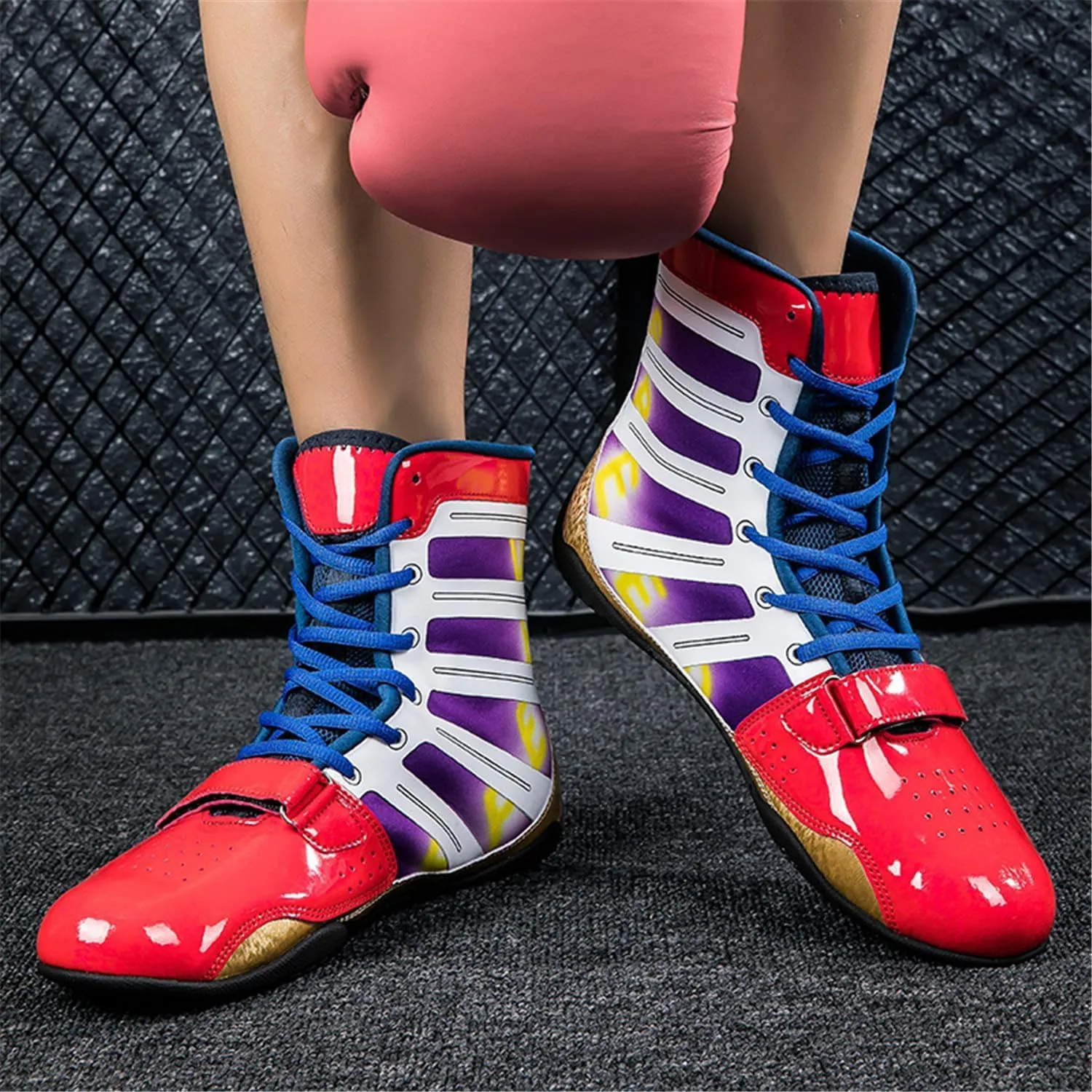 Men's Boxing Shoes Comfortable Breathable Unisex Kickboxing Trainers Mesh Lightweight Casual Wrestling Sports Shoes