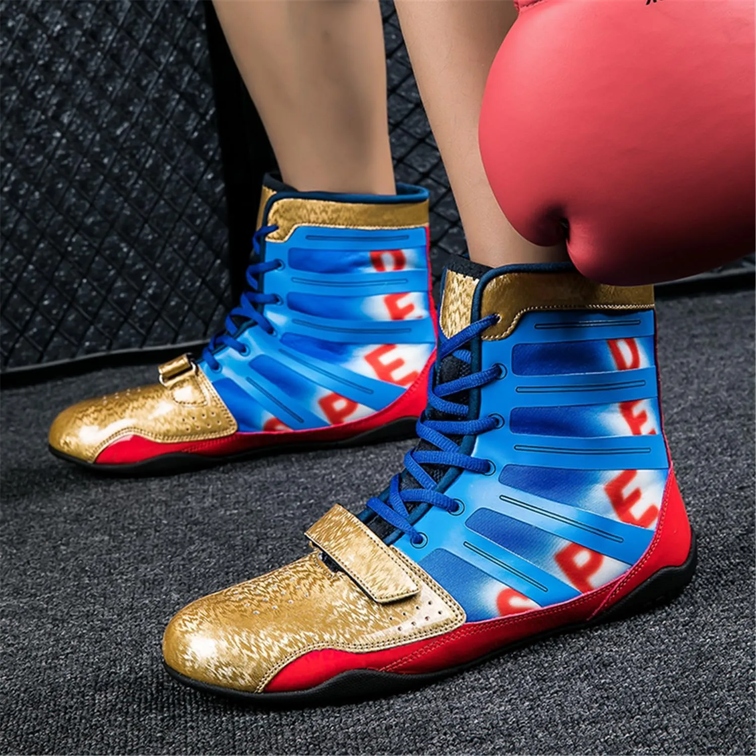 Men's Boxing Shoes Comfortable Breathable Unisex Kickboxing Trainers Mesh Lightweight Casual Wrestling Sports Shoes