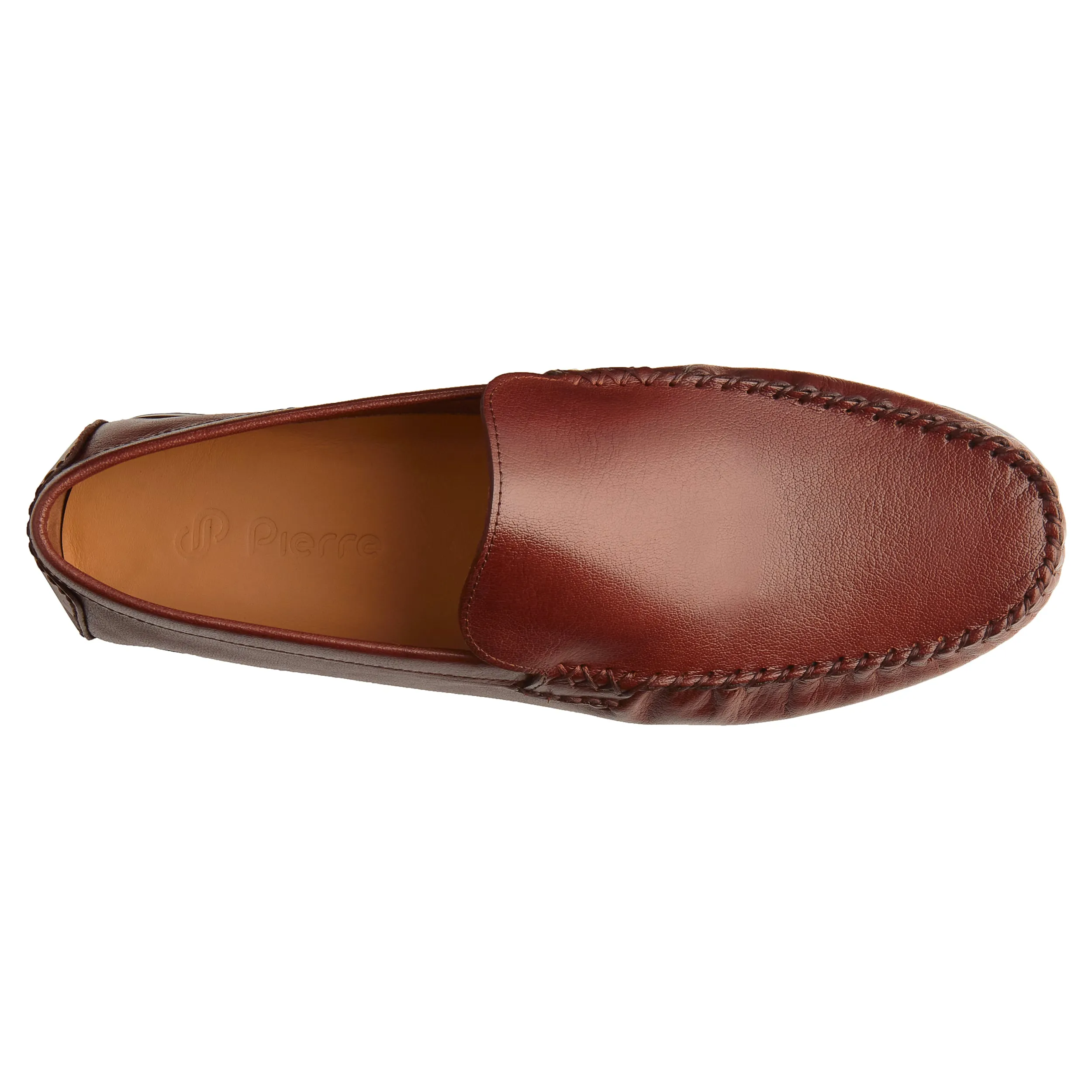 Men’s Brandy Leather Slip-On Moccasins