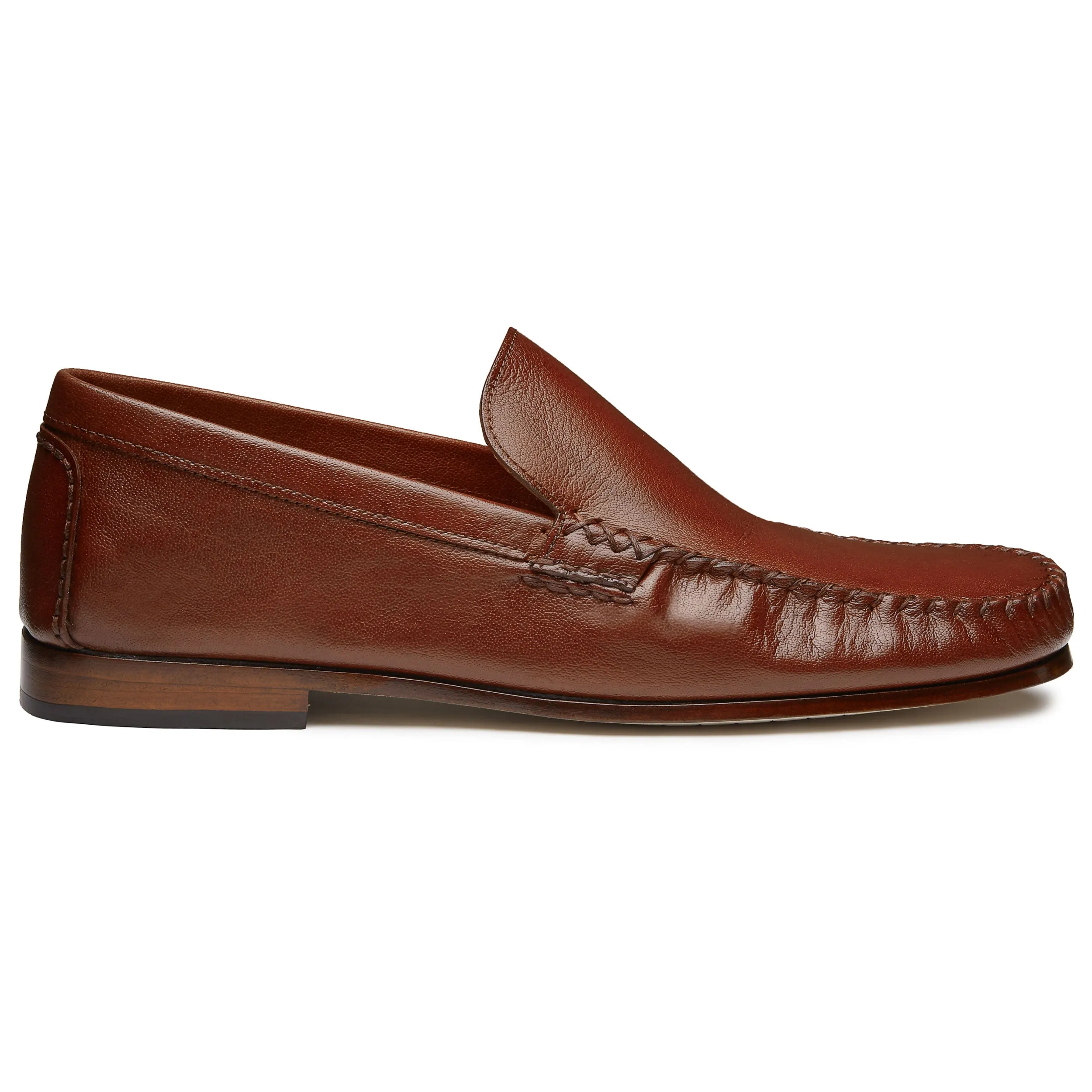 Men’s Brandy Leather Slip-On Moccasins