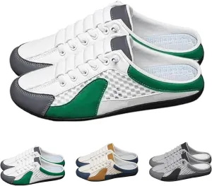 Men's Breathable Mule Sneakers 2025-Slip On Casual Shoes for Spring Summer, Lightweight Sports Loafers with Low Top Design