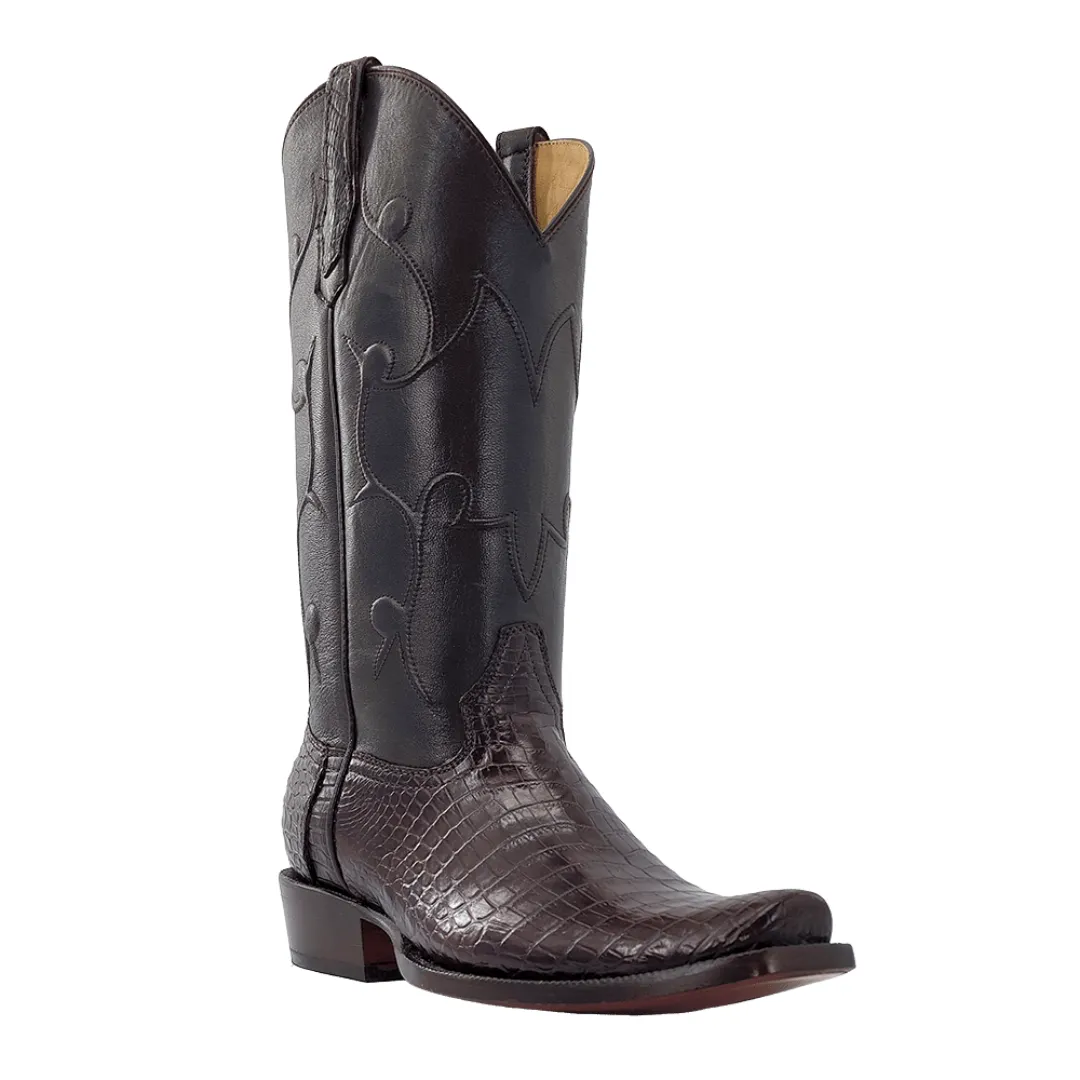 Men's Brown Nile Crocodile Cowboy Boot 7 Toe by R. Watson RW9001-1
