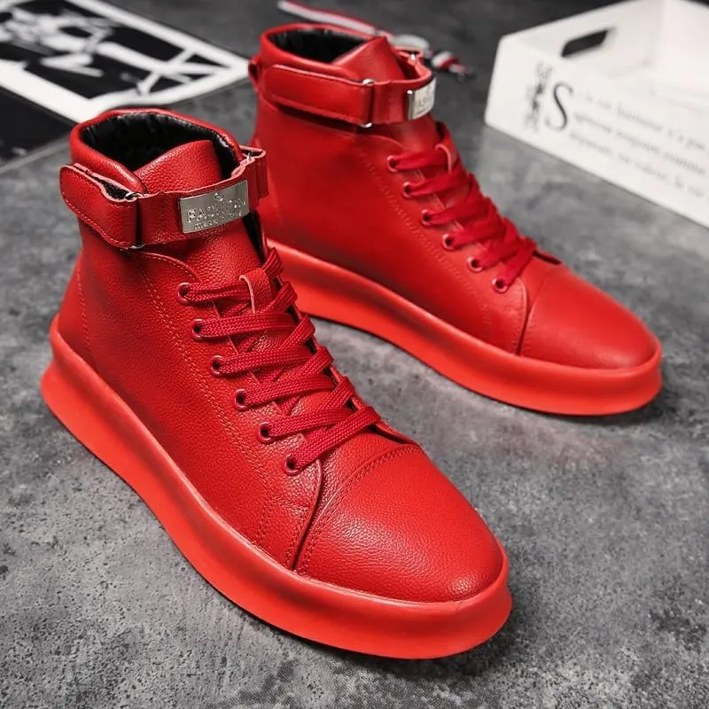 Men's Fashion Street Style Skateboard Shoes,high-top Sports Shoes Autumn and Winter.Comfortable Non-Slip Casual Sports Shoes for Men's Outdoor Activities, Men's Footwear