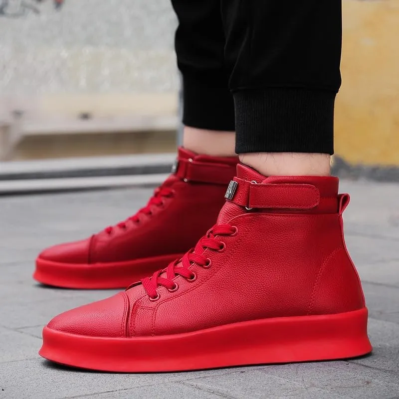 Men's Fashion Street Style Skateboard Shoes,high-top Sports Shoes Autumn and Winter.Comfortable Non-Slip Casual Sports Shoes for Men's Outdoor Activities, Men's Footwear