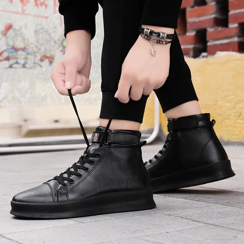 Men's Fashion Street Style Skateboard Shoes,high-top Sports Shoes Autumn and Winter.Comfortable Non-Slip Casual Sports Shoes for Men's Outdoor Activities, Men's Footwear