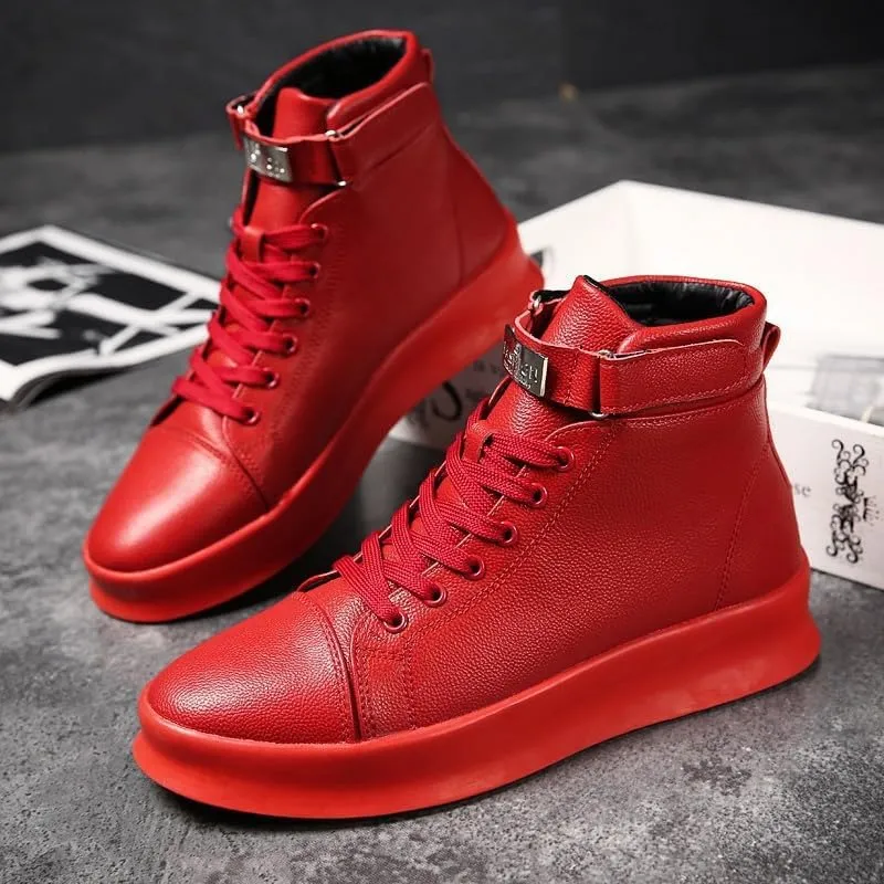 Men's Fashion Street Style Skateboard Shoes,high-top Sports Shoes Autumn and Winter.Comfortable Non-Slip Casual Sports Shoes for Men's Outdoor Activities, Men's Footwear