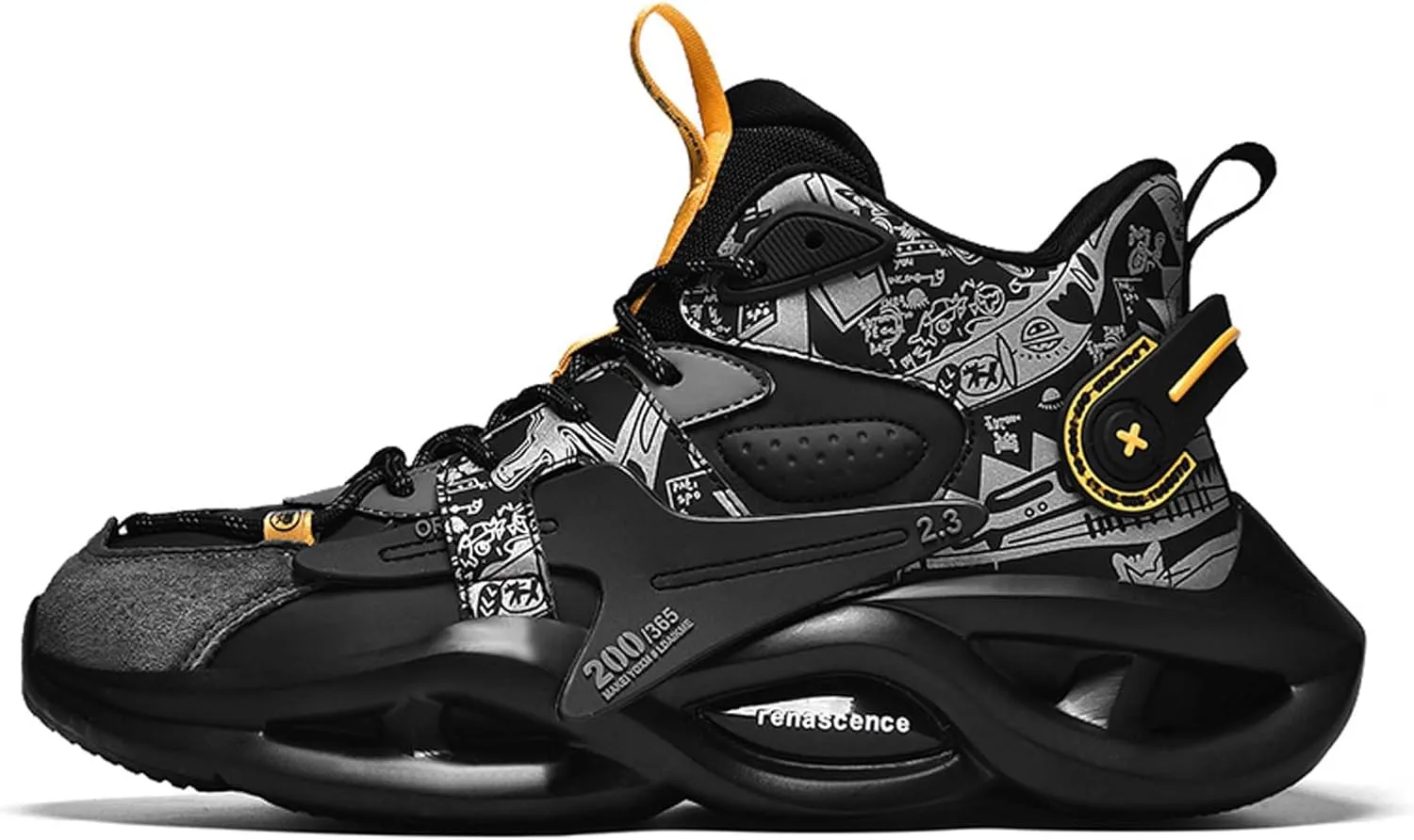 Mens High Top Lace Up Casual Sports Shoes Anti Slip and Wear Resistant Rubber Soles Basketball Shoes High Elasticity Running Shoes Lightweight Carrying Tennis Sports Shoes Breathable Badminton Shoes