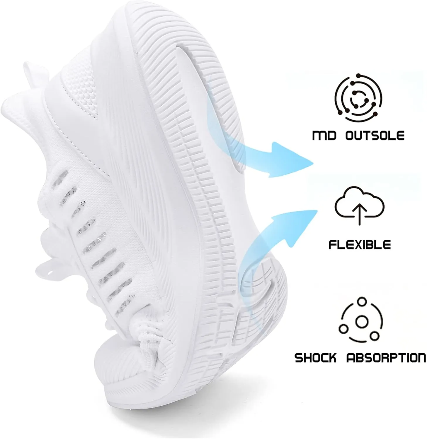 Men's Lightweight Breathable Sneakers - Anti - Slip, Bend - Resistant, Shock - Absorbing & Elastic Training Shoes for Running, Fitness & Casual Daily Wear