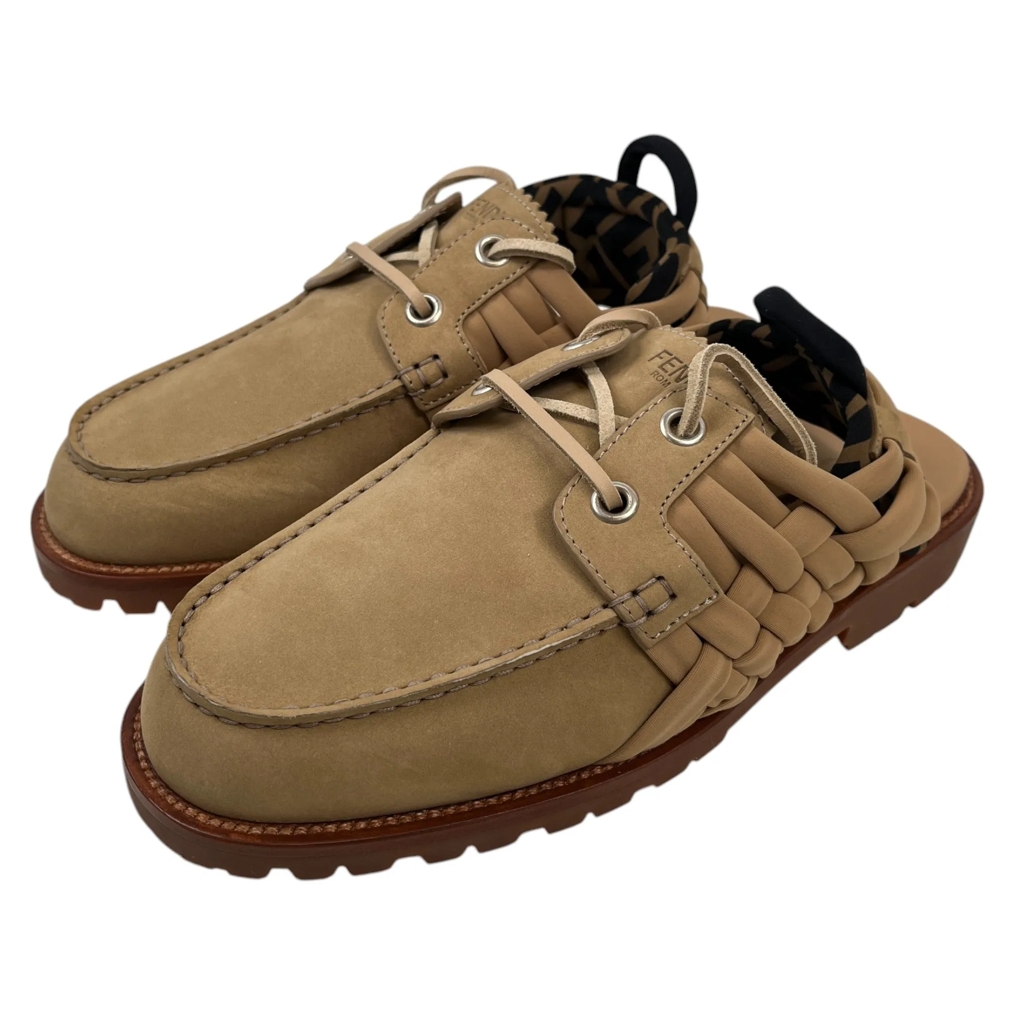 Men's Nubuck Ff Loafers Beige Size EU 41 / UK 7