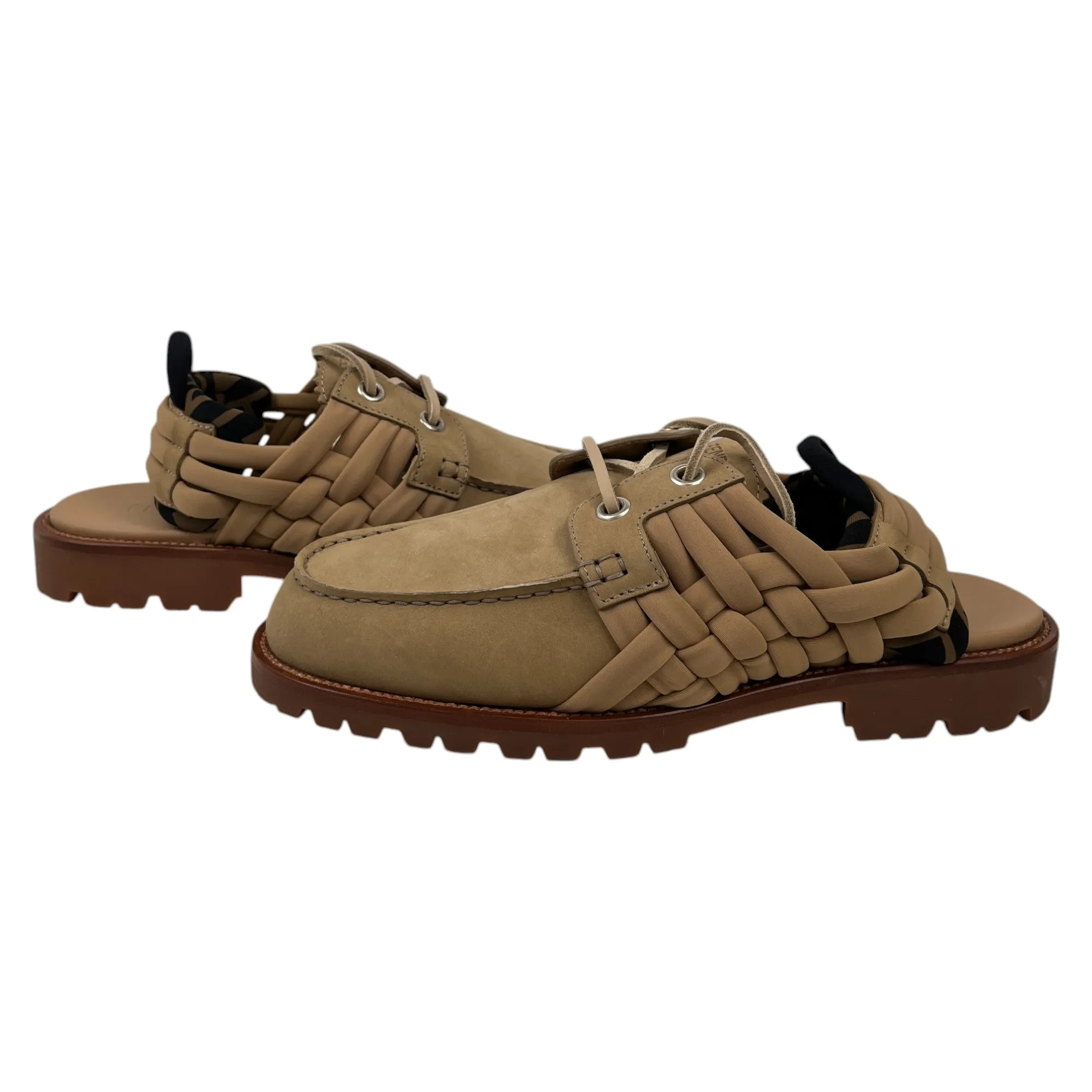 Men's Nubuck Ff Loafers Beige Size EU 41 / UK 7