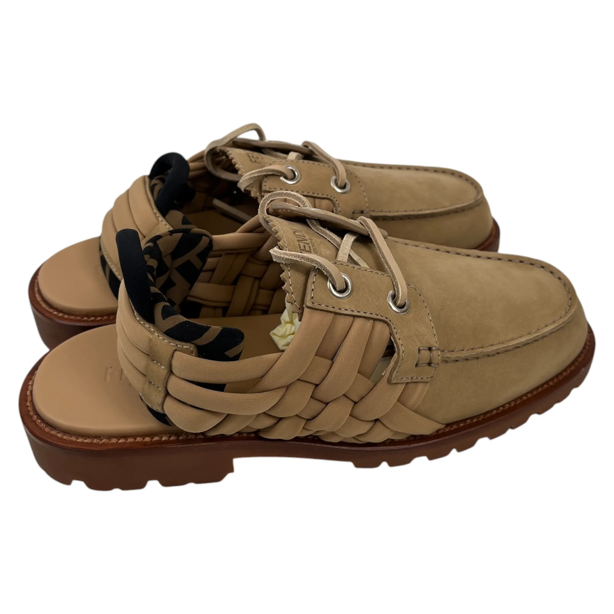 Men's Nubuck Ff Loafers Beige Size EU 41 / UK 7
