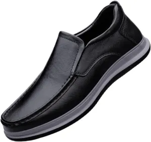 Men's Slip-on Shoes Soft-Soled Round-Toe Casual Shoes Height-Increasing wear-Resistant Low-top Breathable Shock-Absorbing Shoes for Men(D,6.5)