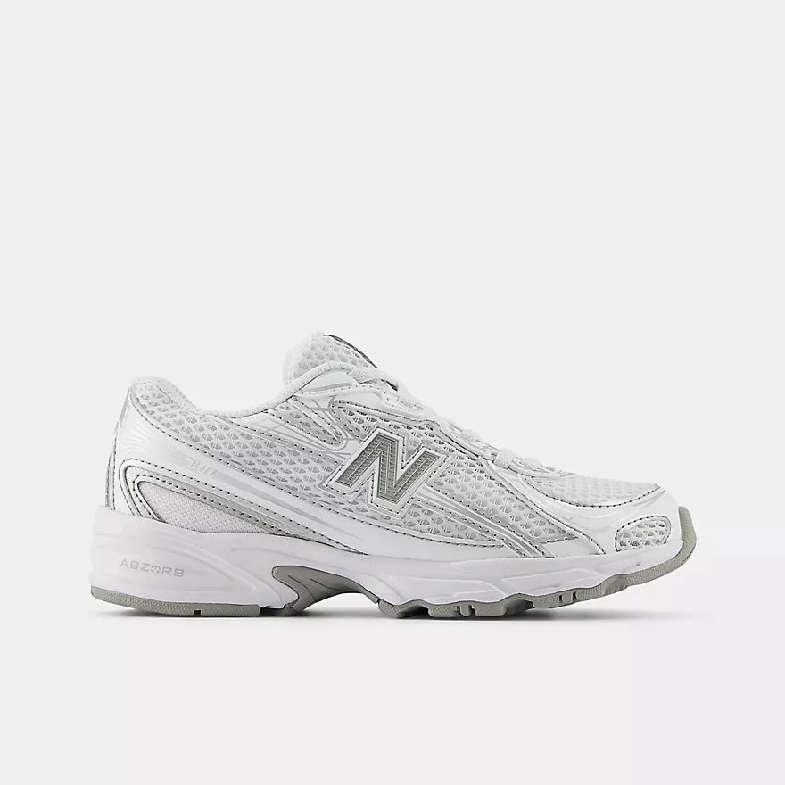 New Balance 740 BUNGEE LACE White avec Silver Metalic Comfort Ready Ergonomic Sole