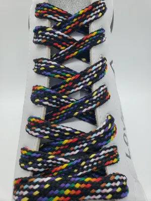 Mid Width Pride Shoelaces - LGBTQ  Flag Colors
