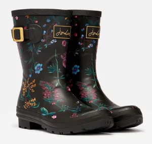 Molly mid-height rain boots in black botanic