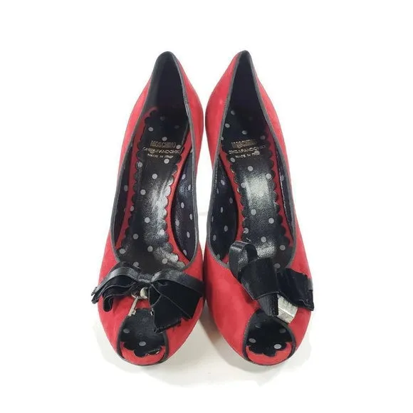 MOSCHINO VINTAGE PEEP TOE PUMPS