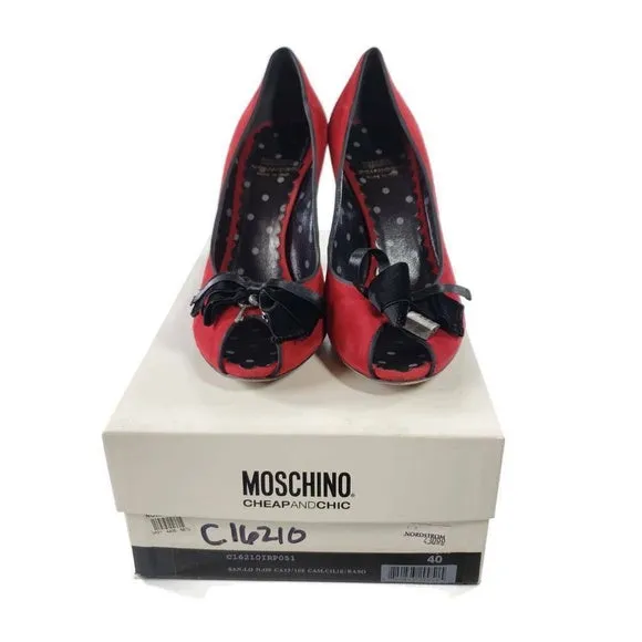 MOSCHINO VINTAGE PEEP TOE PUMPS