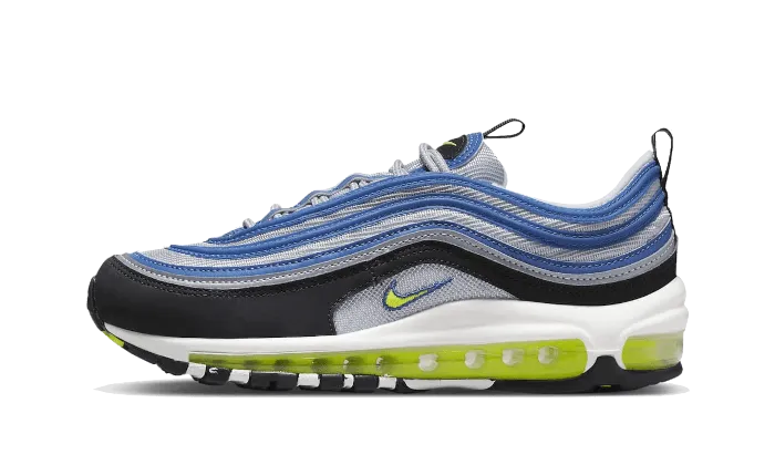 Nike Air Max 97 OG Atlantic Blue Voltage Yellow Compression Molded Midsoles Comfortable Exercise