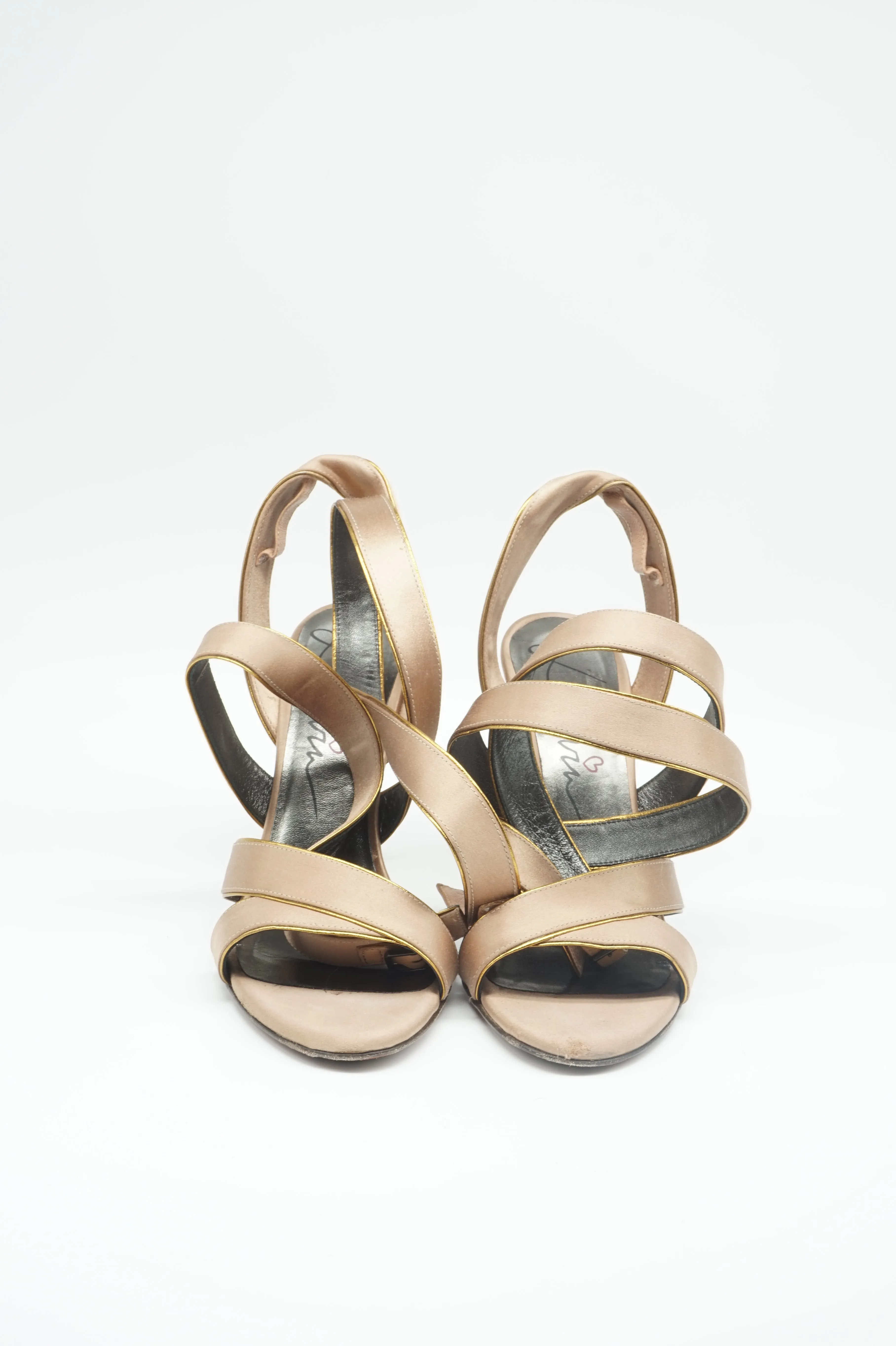 Multi-strap satin sandals