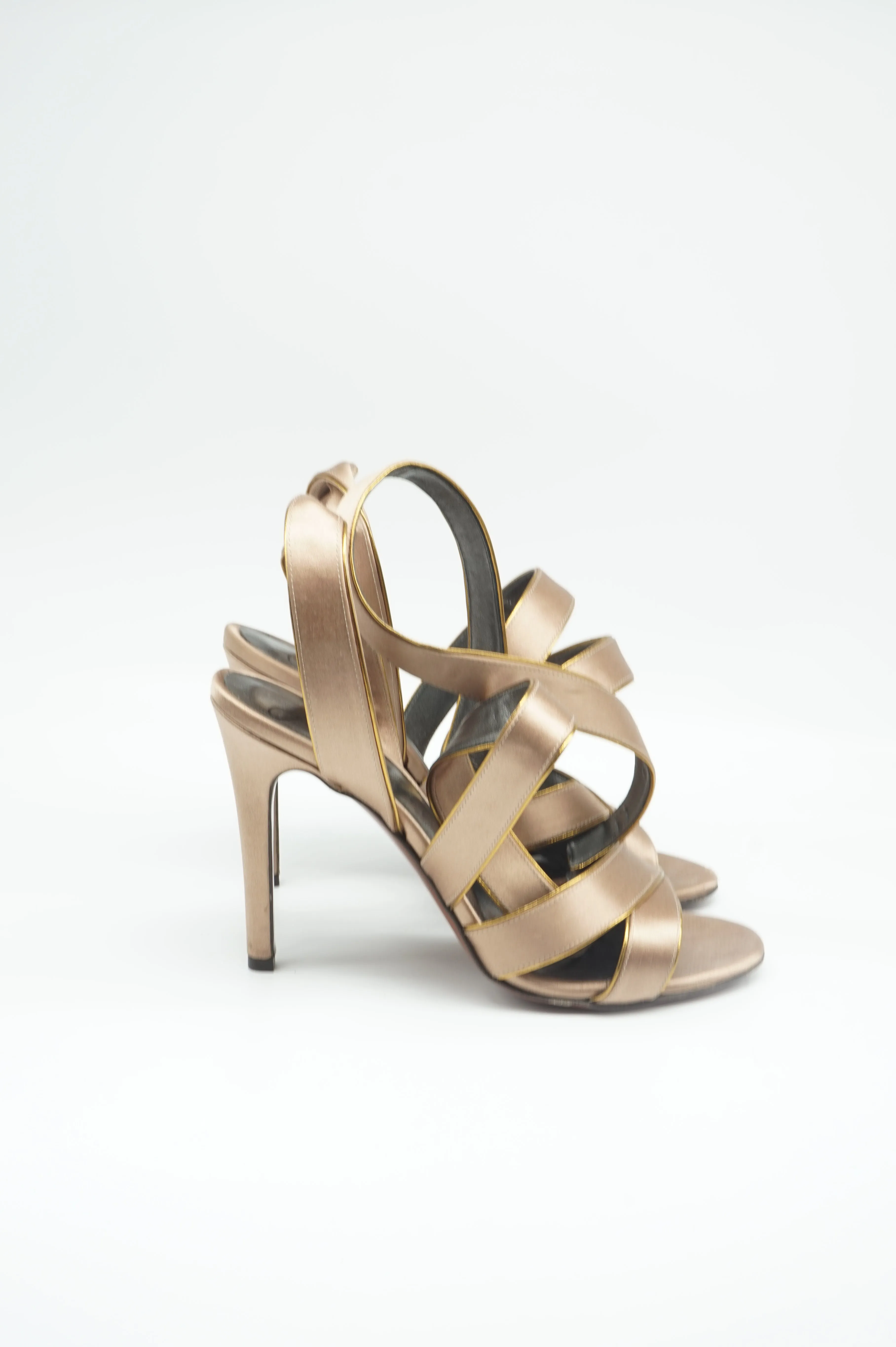 Multi-strap satin sandals