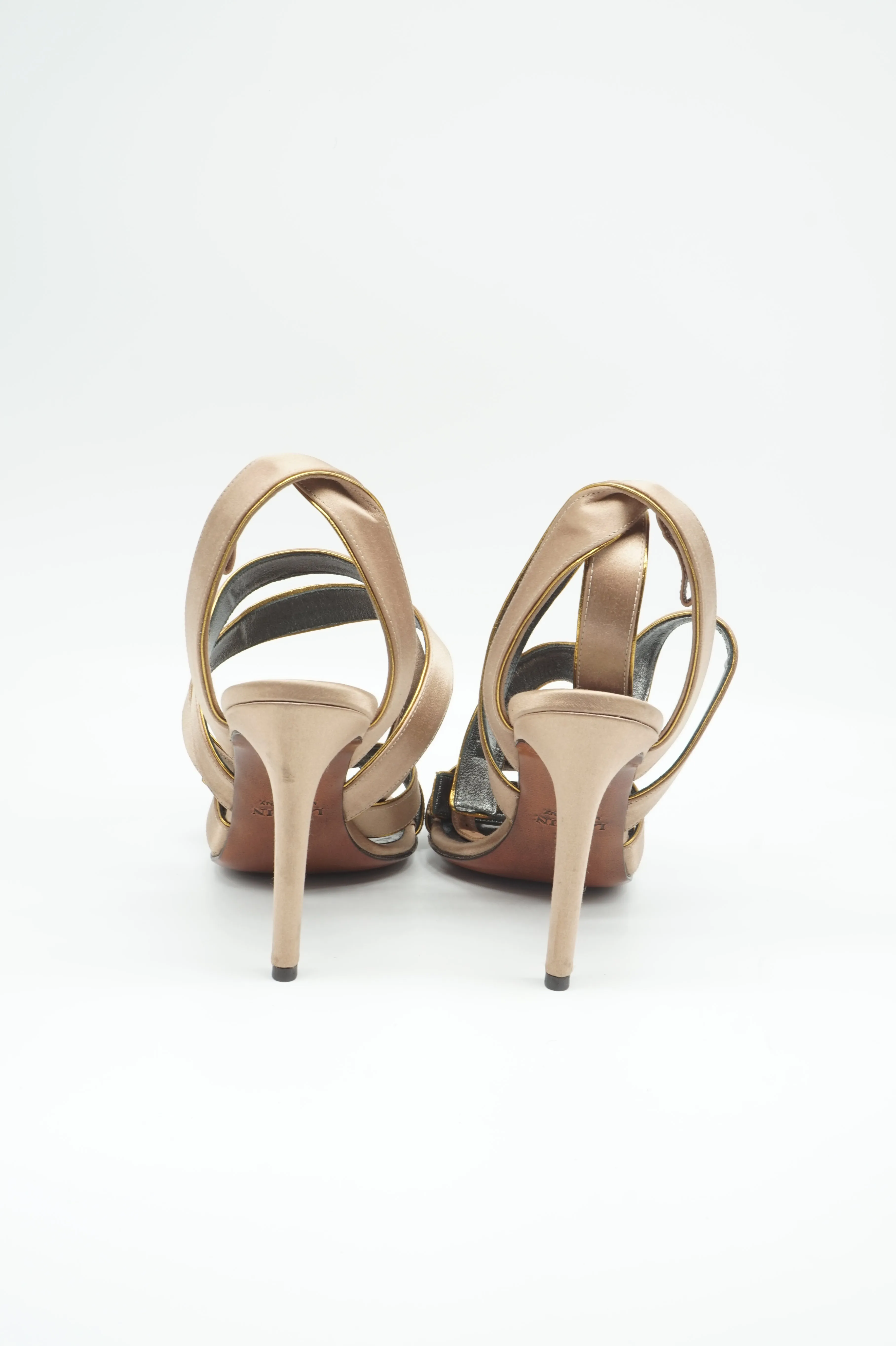 Multi-strap satin sandals