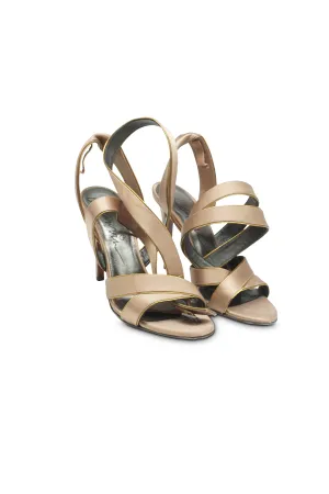 Multi-strap satin sandals