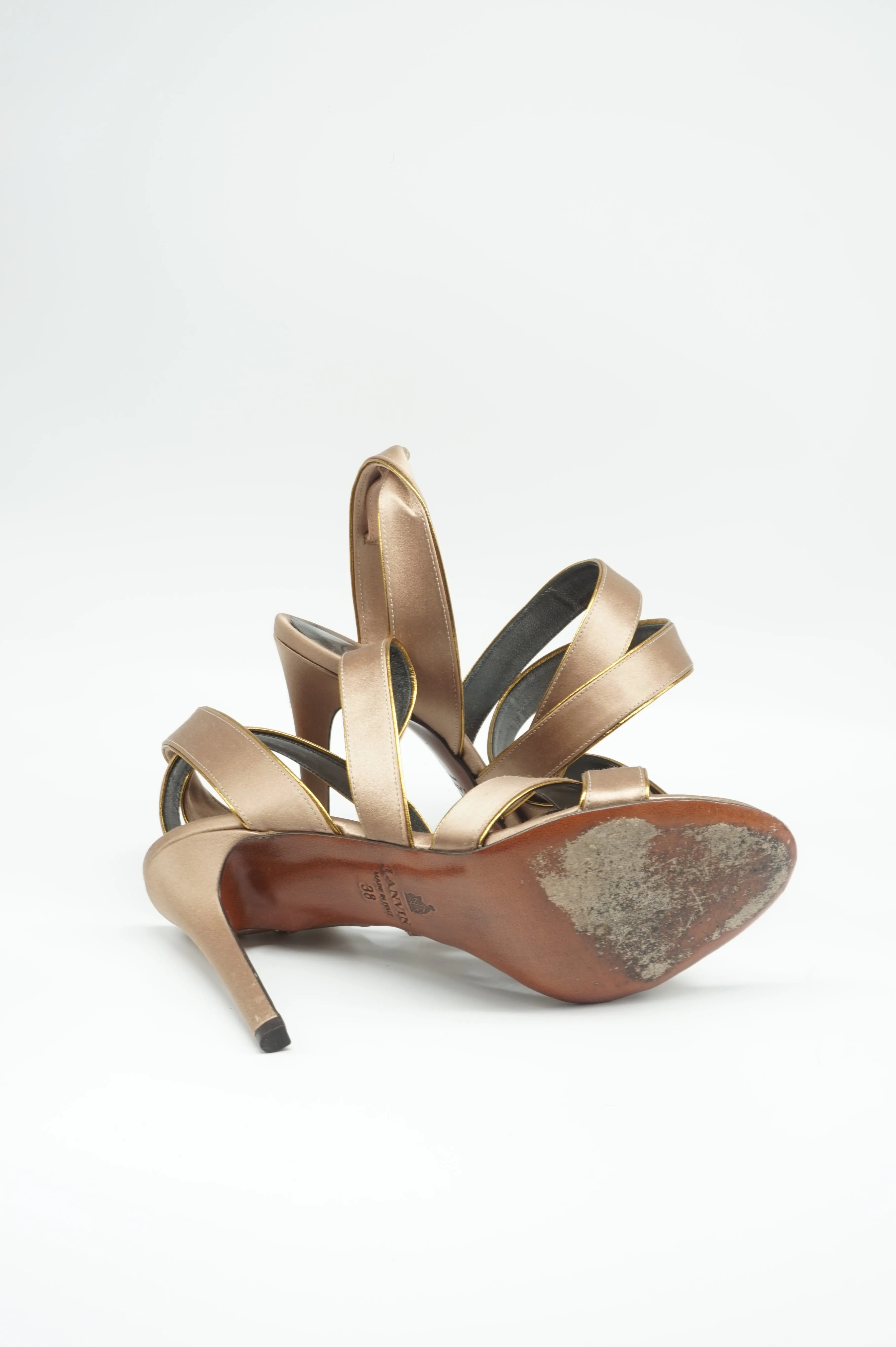 Multi-strap satin sandals