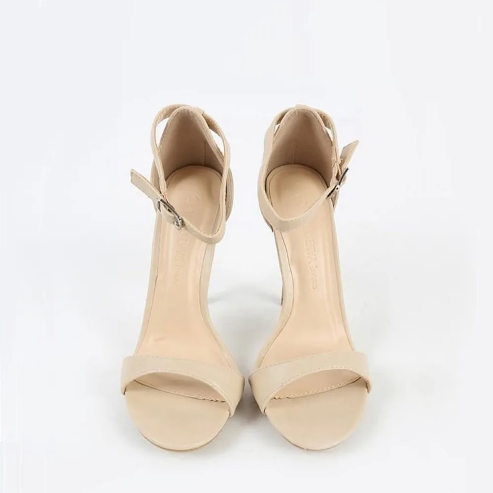 Natural Open Toe Heels