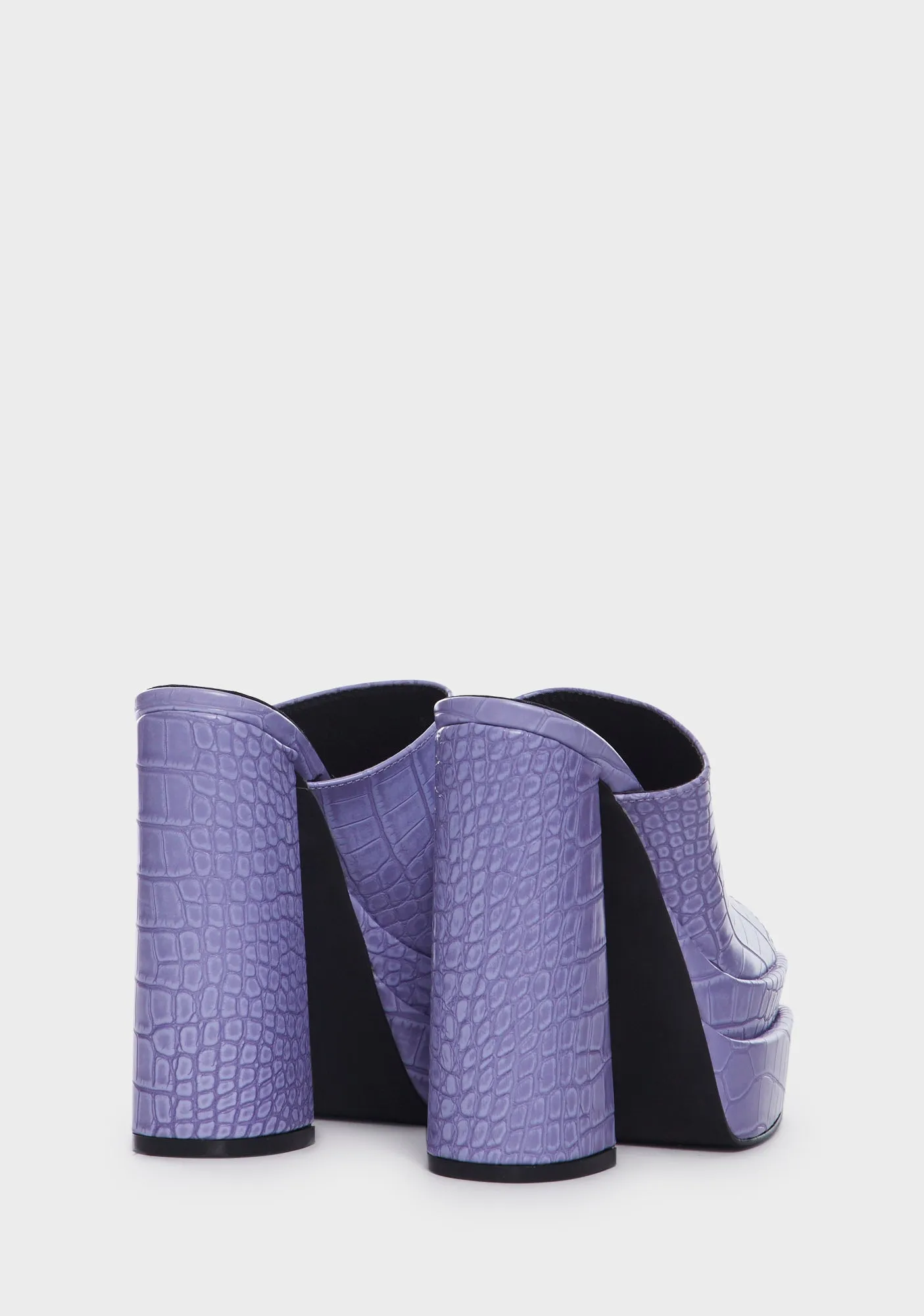 Neon Purple Sky High Platform Mules