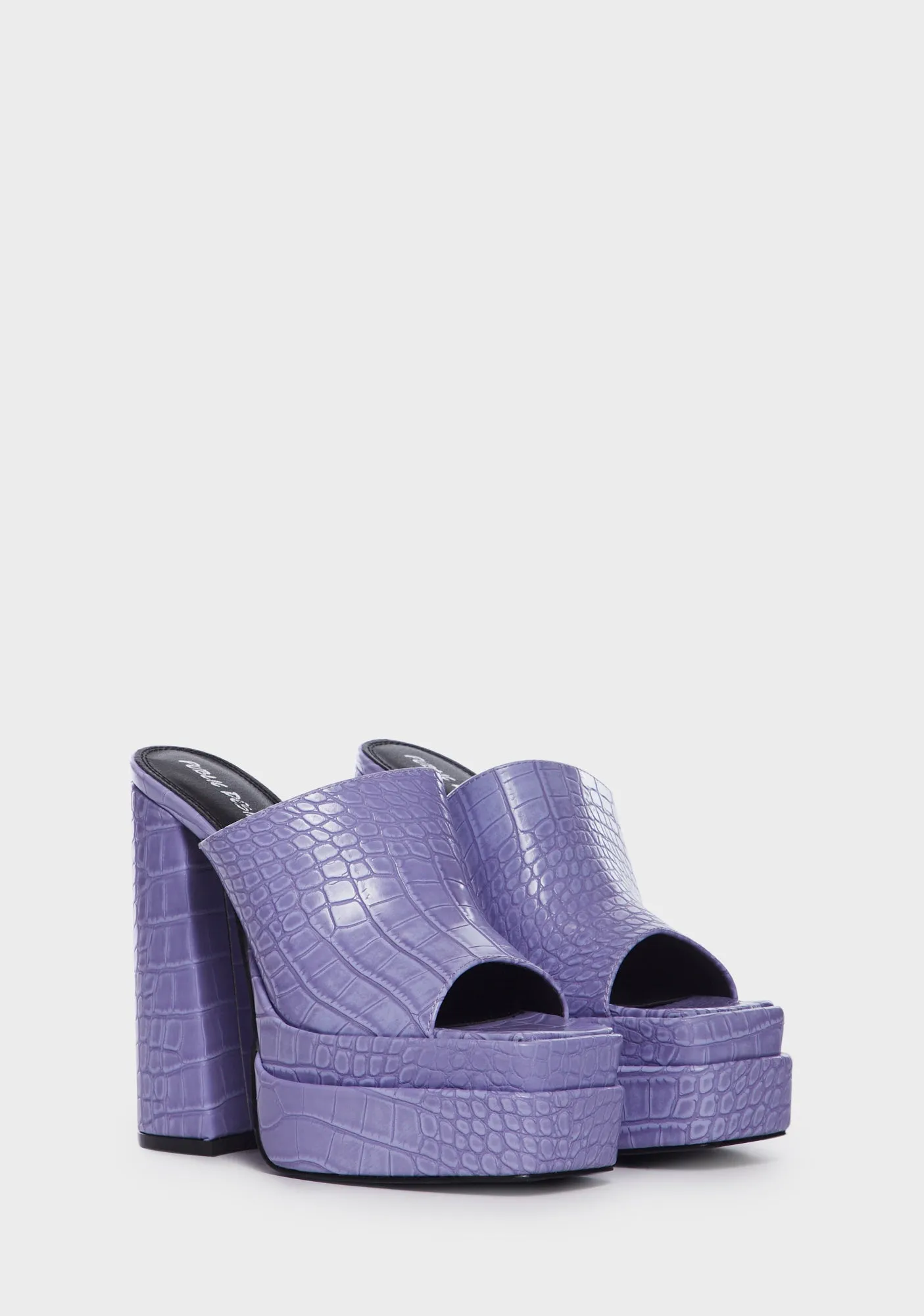 Neon Purple Sky High Platform Mules