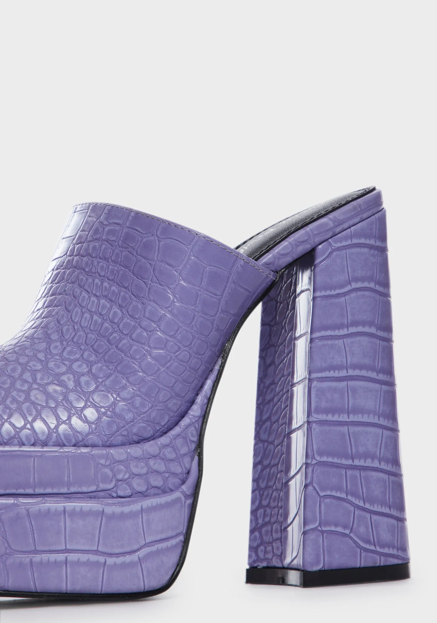 Neon Purple Sky High Platform Mules