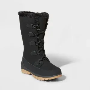 New - Universal Thread Women's Tall Mid-Calf Winter Snow Boots Faux Fur Waterproof