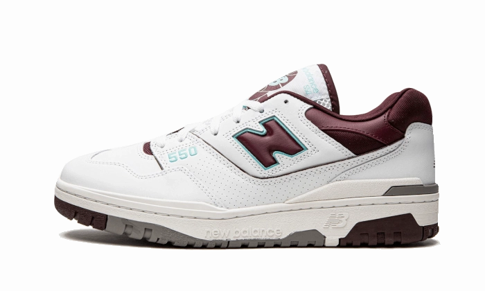 New Balance 550 Burgundy Cyan Textured Insole Optimal Flexibility