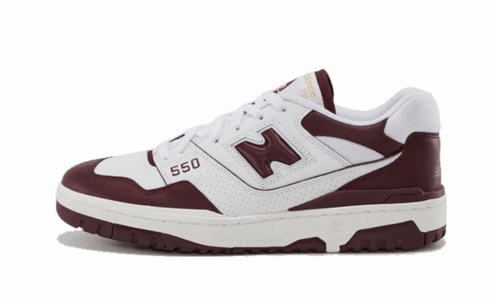 New Balance 550 White Burgundy Shock absorption tech